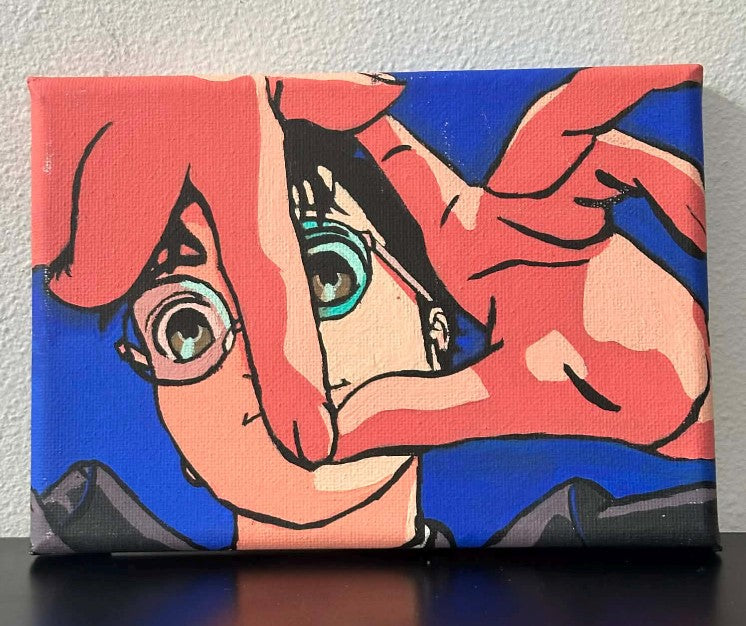 Dandadan Ken Takakura Okarun Anime Painting on Canvas 5" x 7"