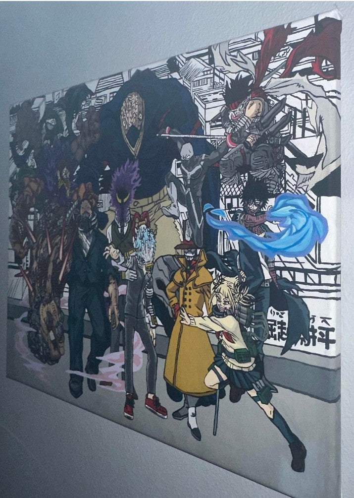My Hero Academia MHA Villains Anime Painting on Canvas 16" x 20"