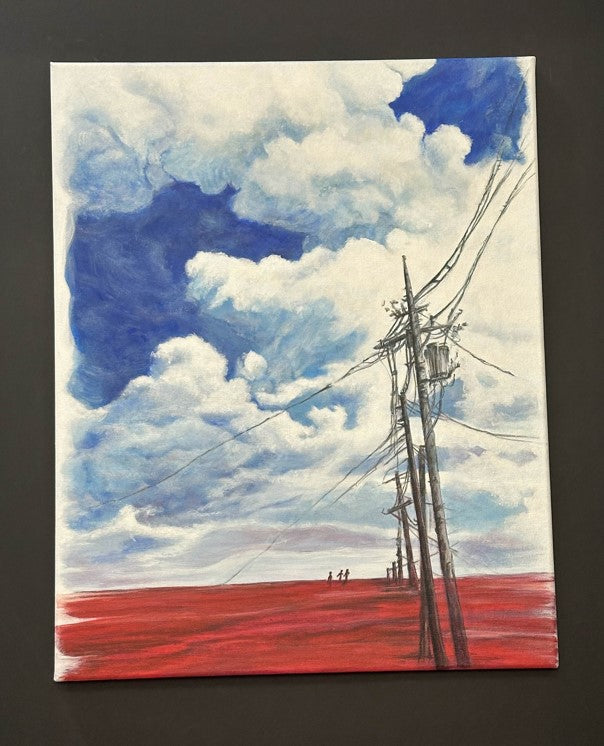 Evangelion 3.0 + 1.0 Beach Poster Promo Anime Acrlyic Painting on Canvas 16" x 20"