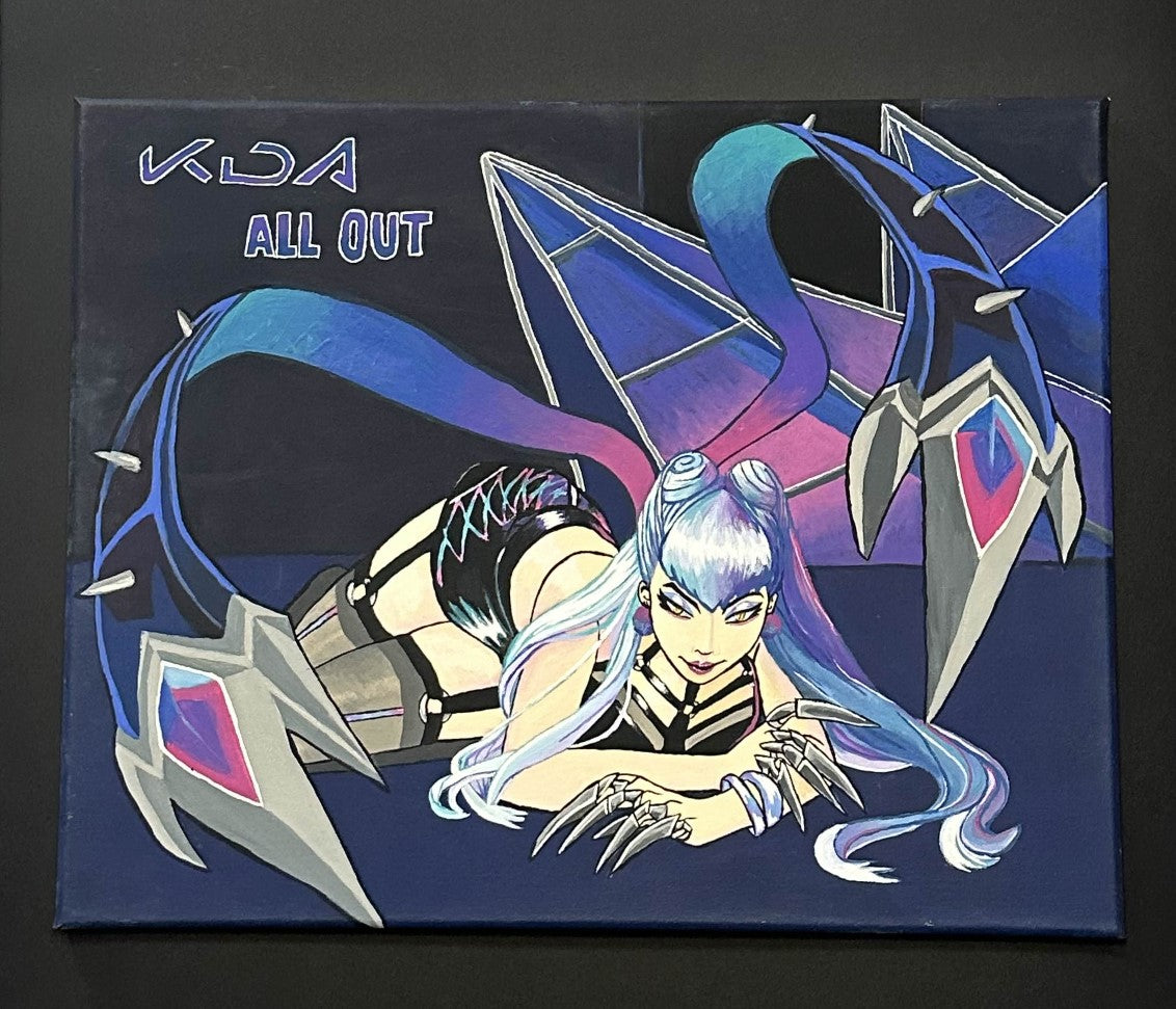 League of Legends KDA Evelynn Anime Painting on Canvas 16" x 20"