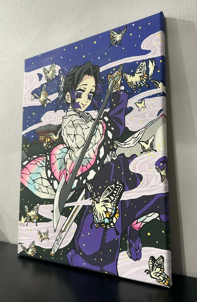 Demon Slayer Shinobu Kocho Anime Painting on Canvas 12" x 16"