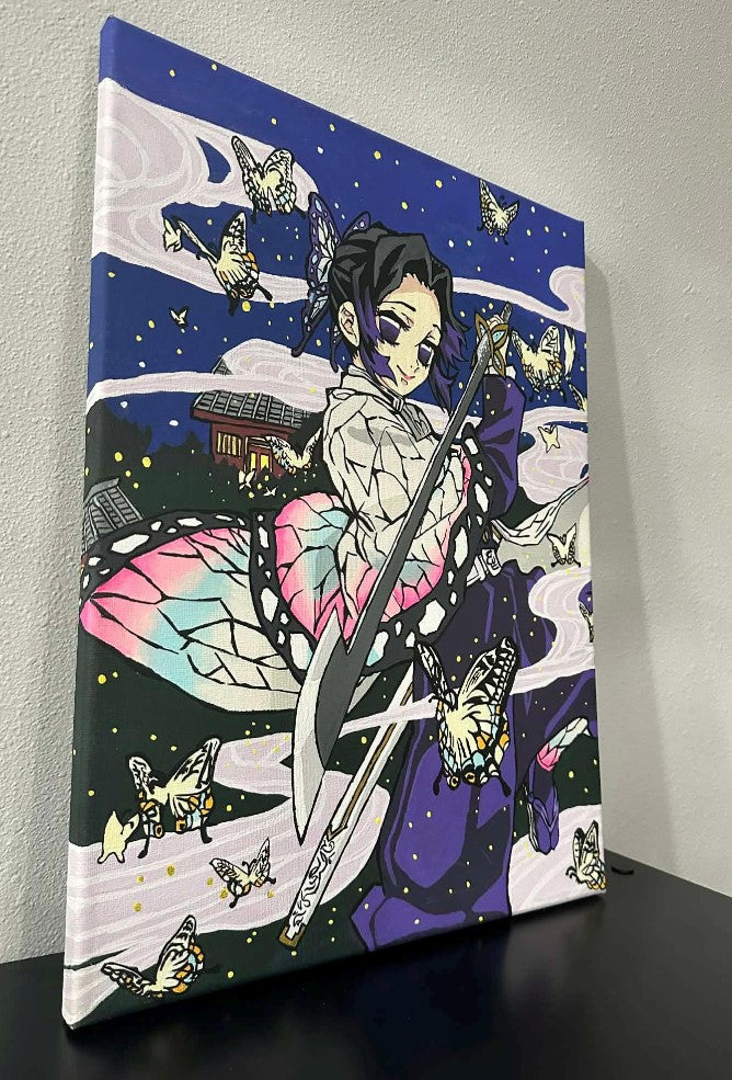 Demon Slayer Shinobu Kocho Anime Painting on Canvas 12" x 16"