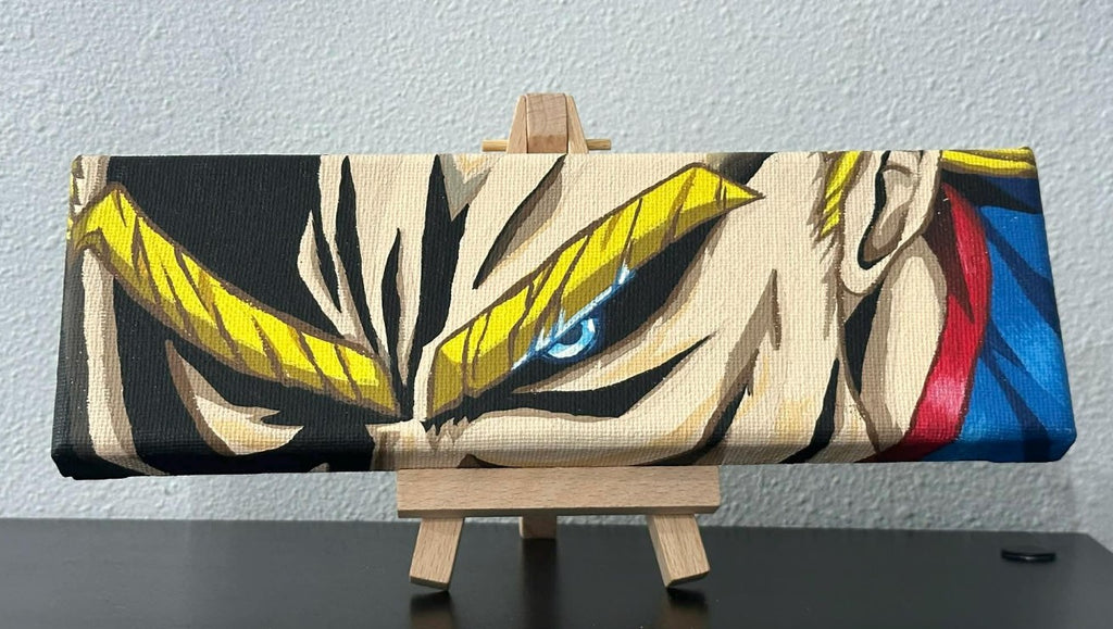 My Hero Academia All Might Toshinori Yagi Anime Painting on Canvas 3" x 9"