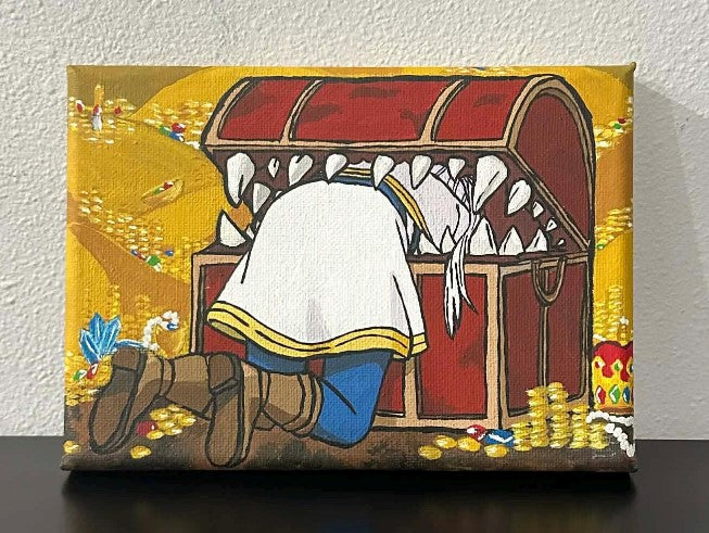 Frieren: Beyond Journey's End Frieren Attacked by Mimic Anime Painting on Canvas 5" x 7"