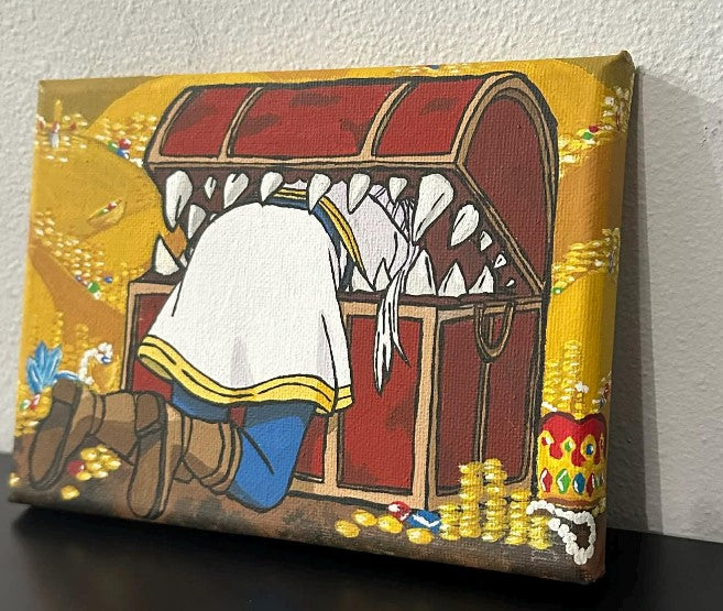 Frieren: Beyond Journey's End Frieren Attacked by Mimic Anime Painting on Canvas 5" x 7"