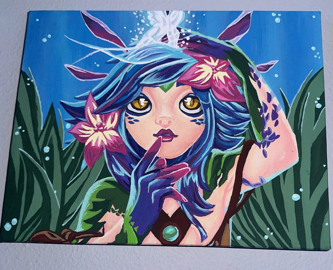 League of Legends Nami Anime Painting on Canvas 8" x 10"