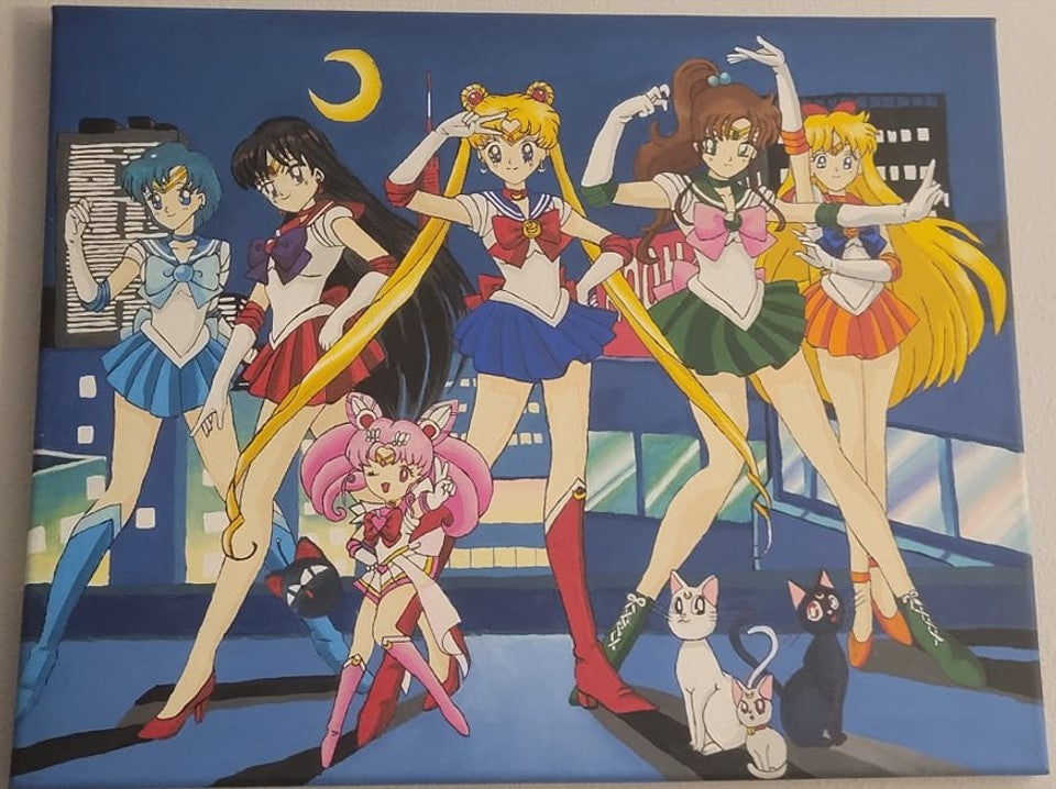 Sailor Moon Anime Painting on Canvas 16" x 20"