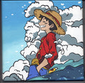 One Piece Luffy Anime Painting on Canvas 8" x 8"