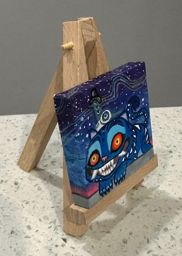 Kpop Demon Hunters Derpy & Sussie Painting on Canvas 2" x 2" Magnet