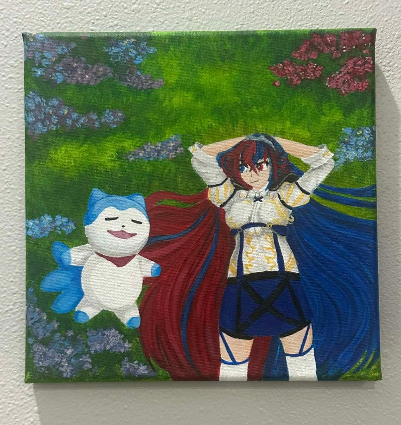 Anime Fire Emblem Sommie and Alear Painting on Canvas 8" x 8"
